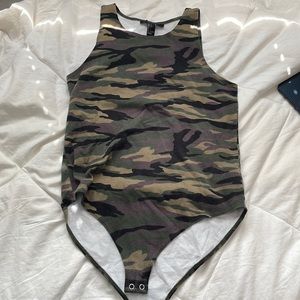 Forever 21 camo bodysuit- size large